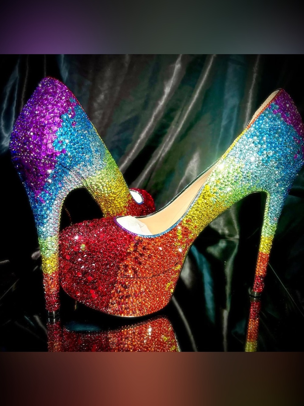 Rainbow Crystal High Heels - Multicolor